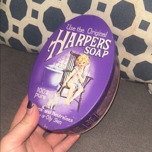 Vintage Harpers Soap Round Tin Box